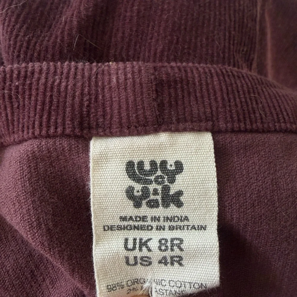 Lucy & Yak Corduroy Burgundy Overalls - Picture 3 of 4